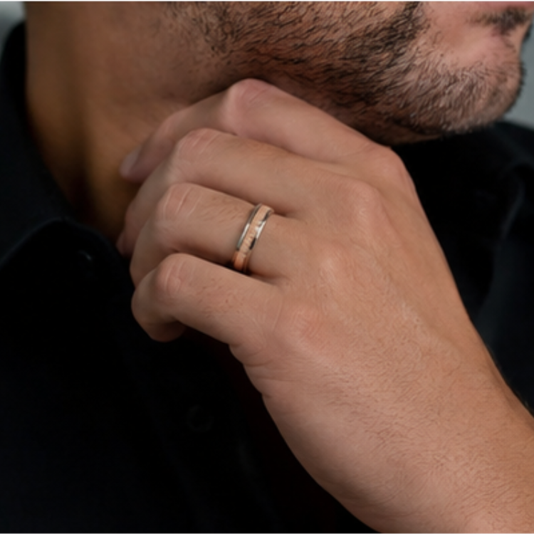 The Tsuchi Band — 6mm Exclusive Mokume Gane & Stainless Steel Ring