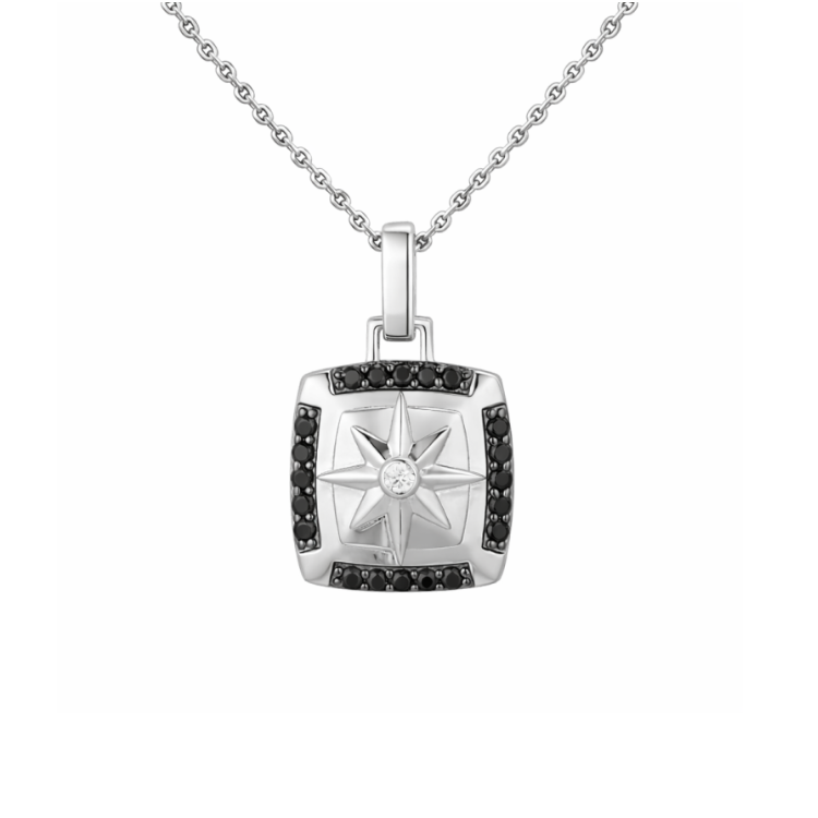Lumen Seal Pendant Sterling Silver with Black C.Z