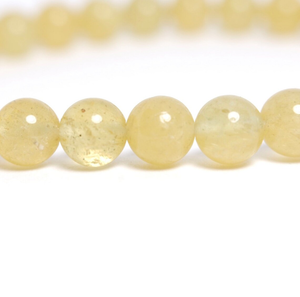 Natural yellow beryl gemstone bead bracelet with 10mm handcrafted beads.