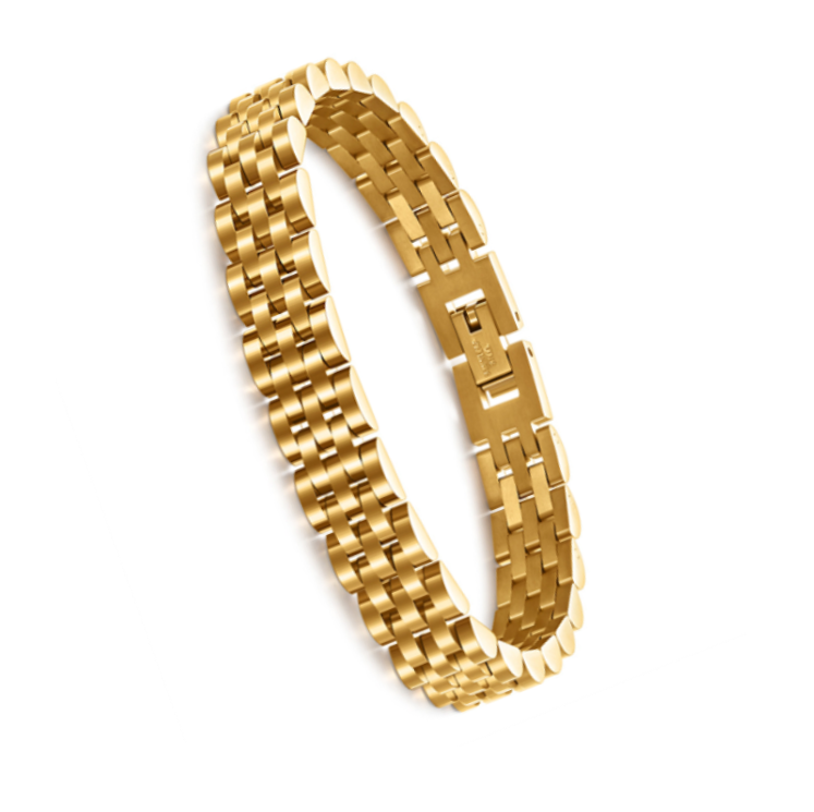 Stainless Steel Luxury Brick Handmade Men's Bracelets 10MM-21CM