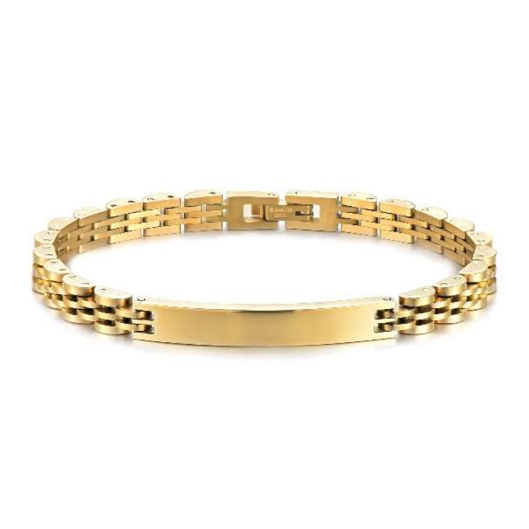 Stainless Steel Luxury Brick Handmade Men's ID Bracelets