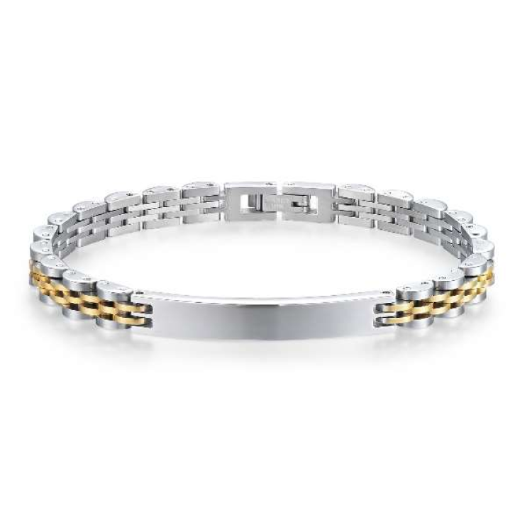 Stainless Steel Luxury Brick Handmade Men's ID Bracelets