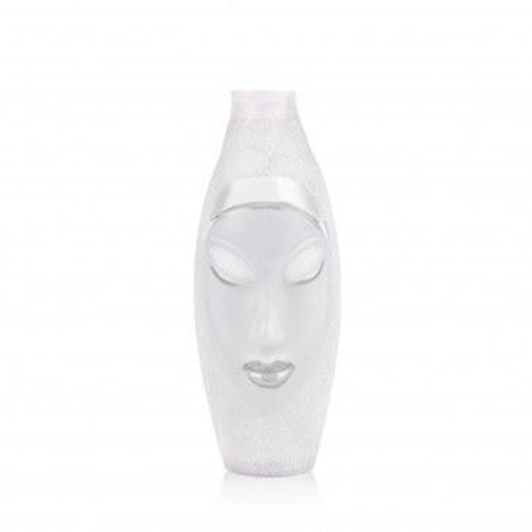 Electra Vase Stunning Mouth Blown and Sandblasted Vase in White/ Clear Crystal.