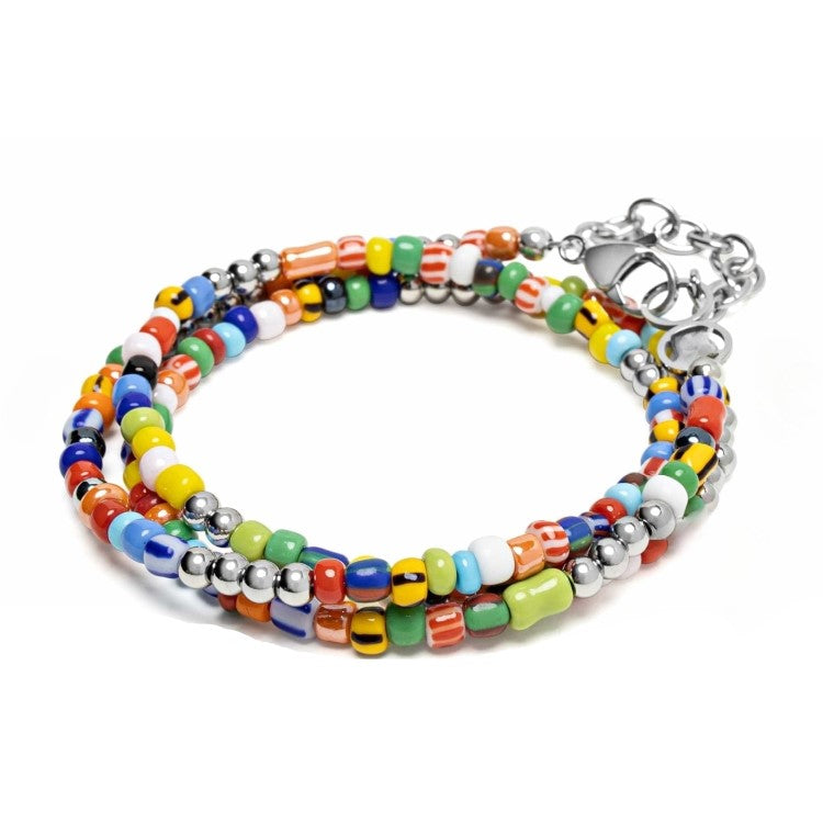 Vintage Multicolor Beaded Wrap Bracelet