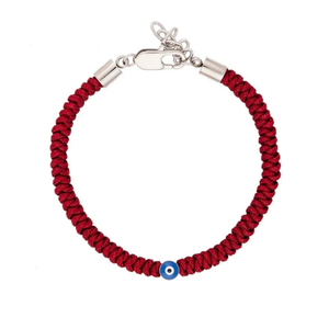 Guardian men's evil eye cord bracelet with stainless steel lobster clasp