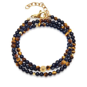 Brown Tiger Eye, Matte Onyx, and Gold accents