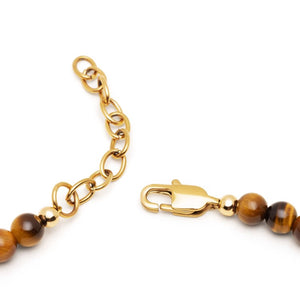 Brown Tiger Eye, Matte Onyx, and Gold accents