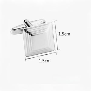 T.M.J plain metal engraved men's cufflinks square shape with 1.5 cm dimensions