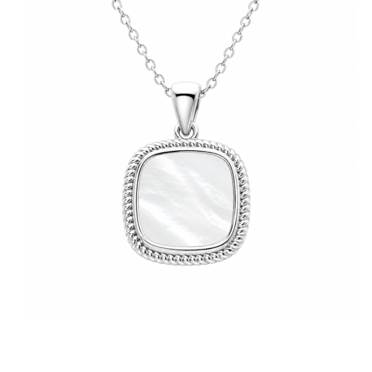 Moon Shell Sterling Silver Mother of Pearl Pendant