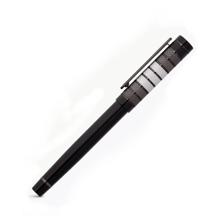 Hugo Boss Illution Gear rollerball pen with sleek design and black finish, ideal for professional writing and stylish accessories.