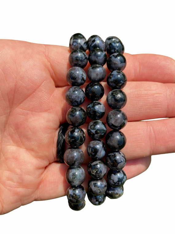 Natural Madagascar Indigo Gabbro Beads Bracelet