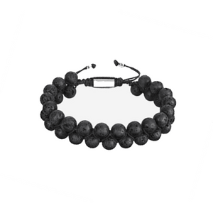 Earth & Stone Bracelet Stack: lava stone macramé bracelet
