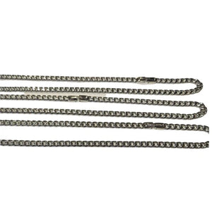 Men’s 5mm stainless steel curb chain necklace by T.M.J, showcasing a durable, polished chain with a classic curb link design.