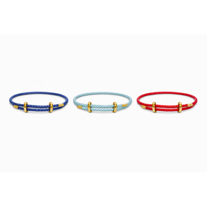 Genuine 4mm braided red leather bracelet by T.M.J with gold-tone accents and adjustable clasp for a stylish look.