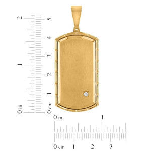 Silver or gold dog tag pendant with a single zirconium, featuring a sleek T.M.J design for stylish pet jewelry.