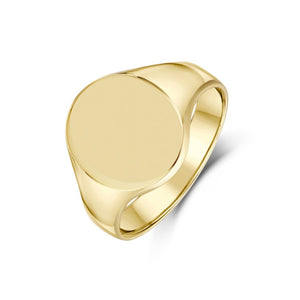 Heritage T.M.J men's sterling silver oval signet ring with polished finish, showcasing classic men's silver ring design.