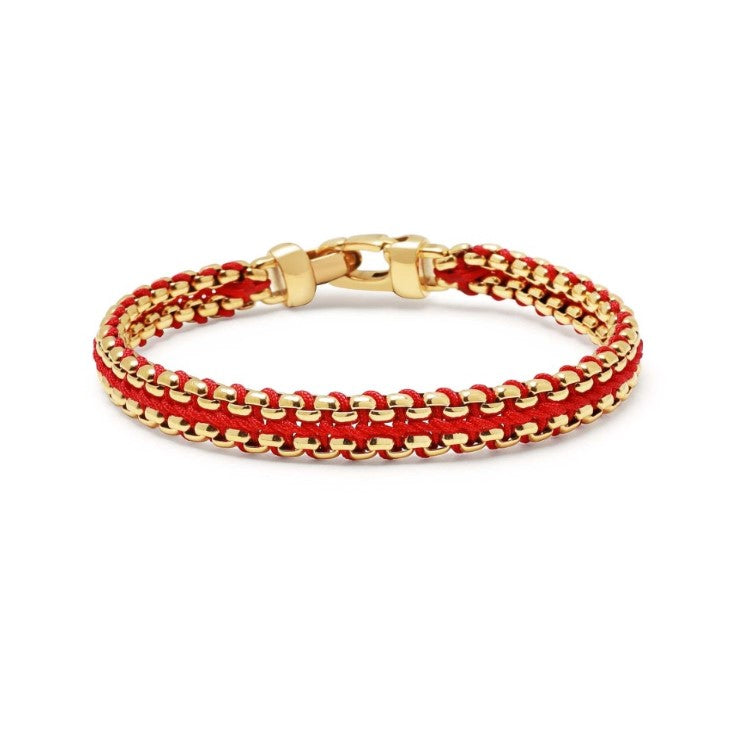 Stainless Steel Red Woven Box Chain Bracelet