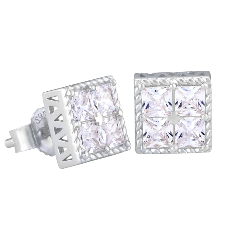 Men’s gold-plated 925 sterling silver oversized stud earrings by TMJ featuring bold, shiny metallic earrings with a sleek design.