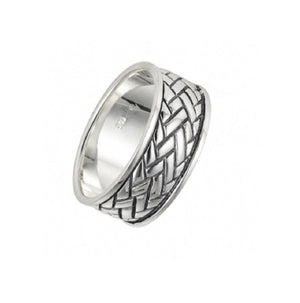 Cudworth Sterling Silver Ring with Celtic Centre PatternPolished and Oxidized Rhodium Plated Sterling Silver Ring with Woven Centre Pattern
Elevate your style with the Polished and Oxidized Rhodium Plated Sterling Silver Silver RingsCudworthTheodore Men's JewelryCudworth Sterling Silver Ring