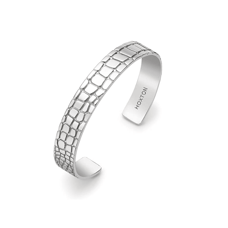 Hoxton London Sterling Silver "Wild Style" Crocodile Patterned Bangle - Theodore Designs