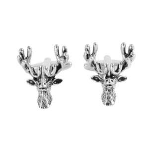 Dalaco Rhodium finish Stag Head Cufflinks - Theodore Designs