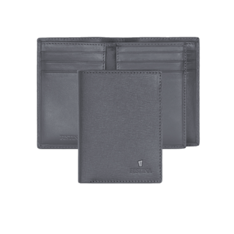 Black leather Festina Chronobike wallet with flap card holder by Cudworth, featuring a sleek design and multiple card slots.