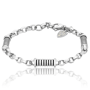 Hoxton London men's sterling silver adjustable bracelet with sleek, modern design and smooth finish.