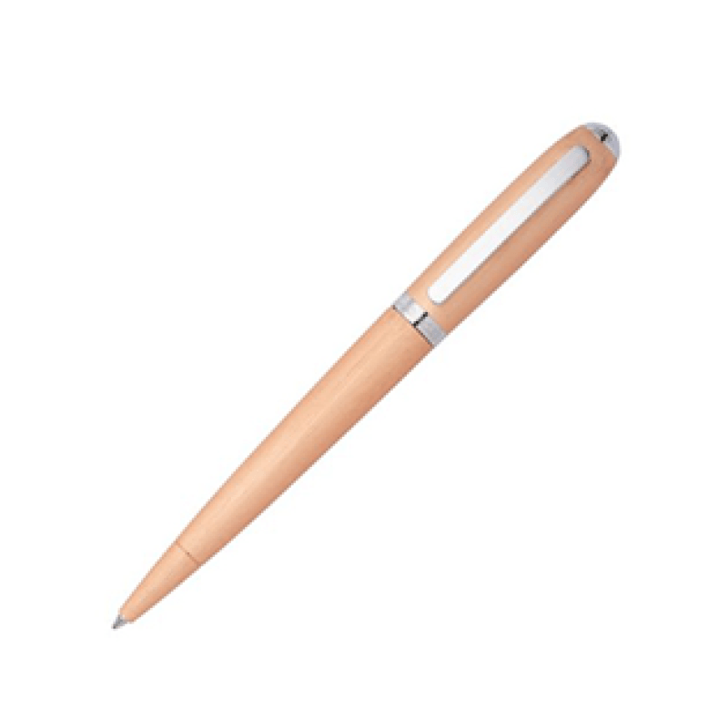 Hugo Boss Ballpint Pen Contour in brushed champagne finish, elegant writing instrument with sleek design and premium craftsmanship.