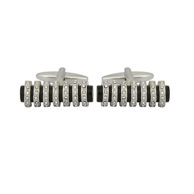 Dalaco crystal cufflinks featuring rows of sparkling stones for luxury men's cufflinks Australia