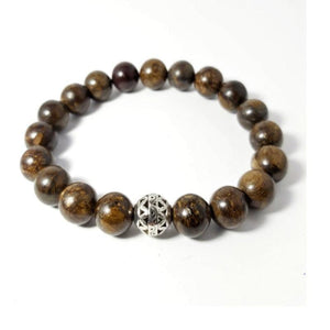 Natural bronzite stone beads bracelet by T.M.J, featuring small round beads on a 17cm beaded bracelet.