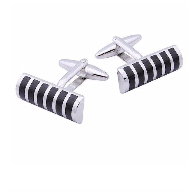 T.M.J striped agate stone cufflinks for men, elegant men's jewelry featuring natural stone and classic striped design.