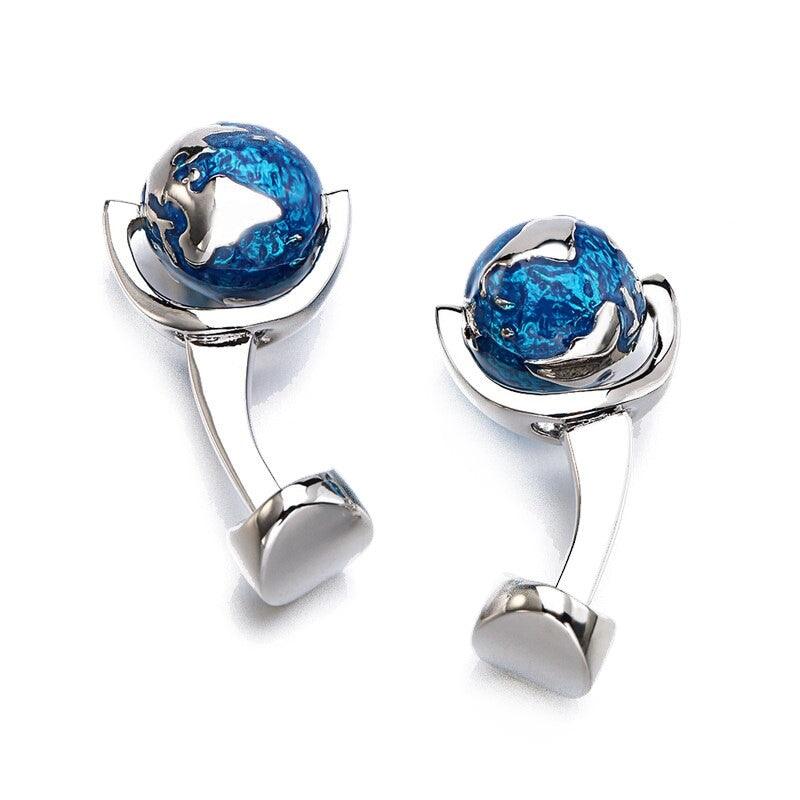 Enamel Globe Cufflinks – A Touch of Luck and Elegance