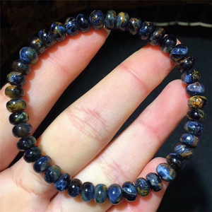 Namibia Natural Pietersite gemstone bead bracelet on elastic strand.