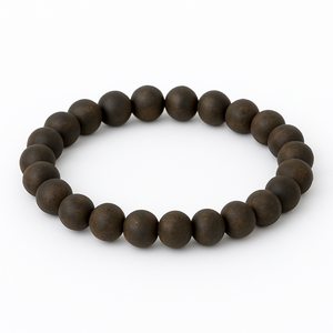 Natural matte bronzite stone beaded bracelet with earthy tones, handcrafted in Melbourne.