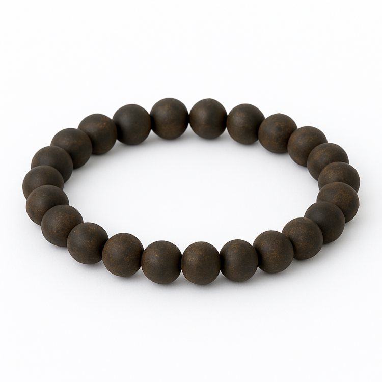 Natural matte bronzite stone beaded bracelet with earthy tones, handcrafted in Melbourne.