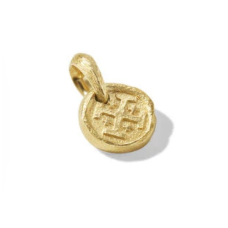 Stainless Steel or Gold Plated Jerusalem Cross Coin Pendant