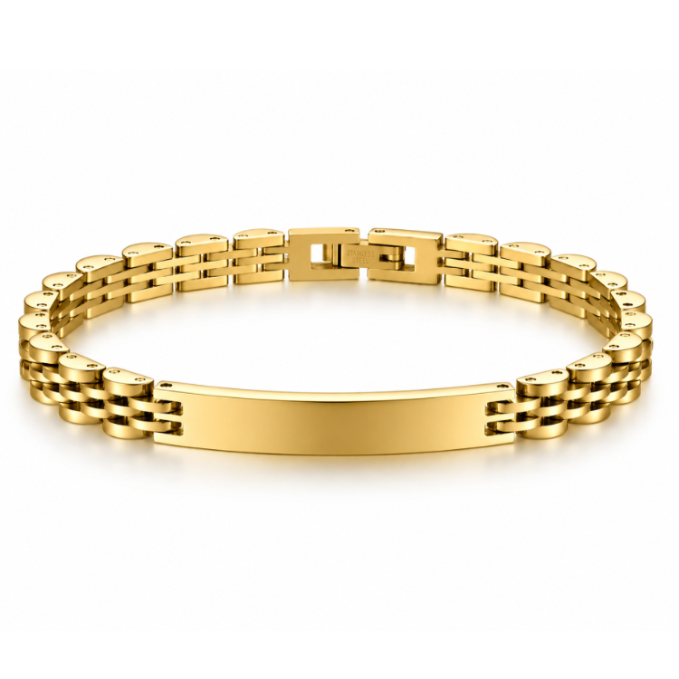 Stainless Steel Luxury Brick Handmade Men's ID  Bracelets
