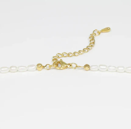 Mens Small Rice Pearl Necklace