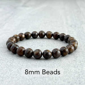 Natural bronzite stone beads bracelet with 8mm beads.
