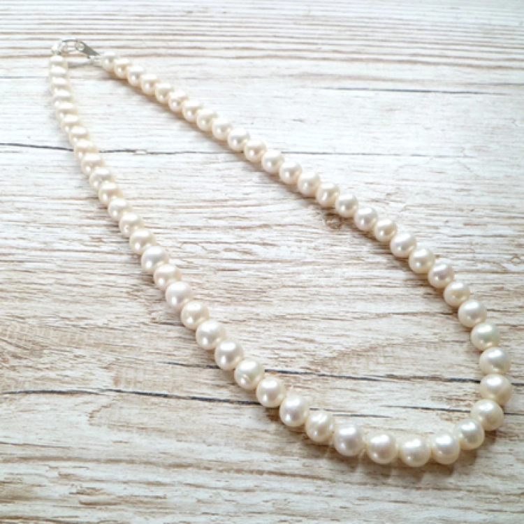 Mens Ivory Shell Base Pearl Necklace