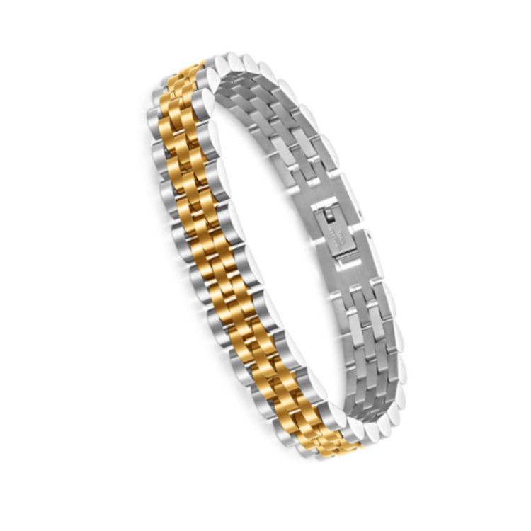 Stainless Steel Luxury Brick Handmade Men's Bracelets 10MM-21CM