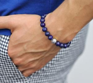 Blue Lapis Lazuli and  Black Pave C.Z Bead BraceletLapis Lazuli &amp; Black Pave Spacer Beaded Bracelet – Handcrafted in Melbourne
For centuries, Lapis Lazuli has been a cherished symbol of wisdom, truth, and spirituBead BraceletsT.M.JTheodore Men's JewelryLapis Lazuli & Black Pave