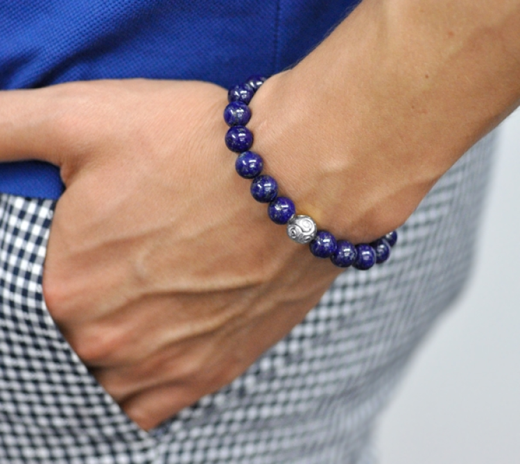 Blue Lapis Lazuli and  Black Pave C.Z Bead BraceletLapis Lazuli &amp; Black Pave Spacer Beaded Bracelet – Handcrafted in Melbourne
For centuries, Lapis Lazuli has been a cherished symbol of wisdom, truth, and spirituBead BraceletsT.M.JTheodore Men's JewelryLapis Lazuli & Black Pave