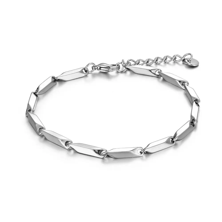 Stainless Steel 3mm Melon Seed Chain Bracelet