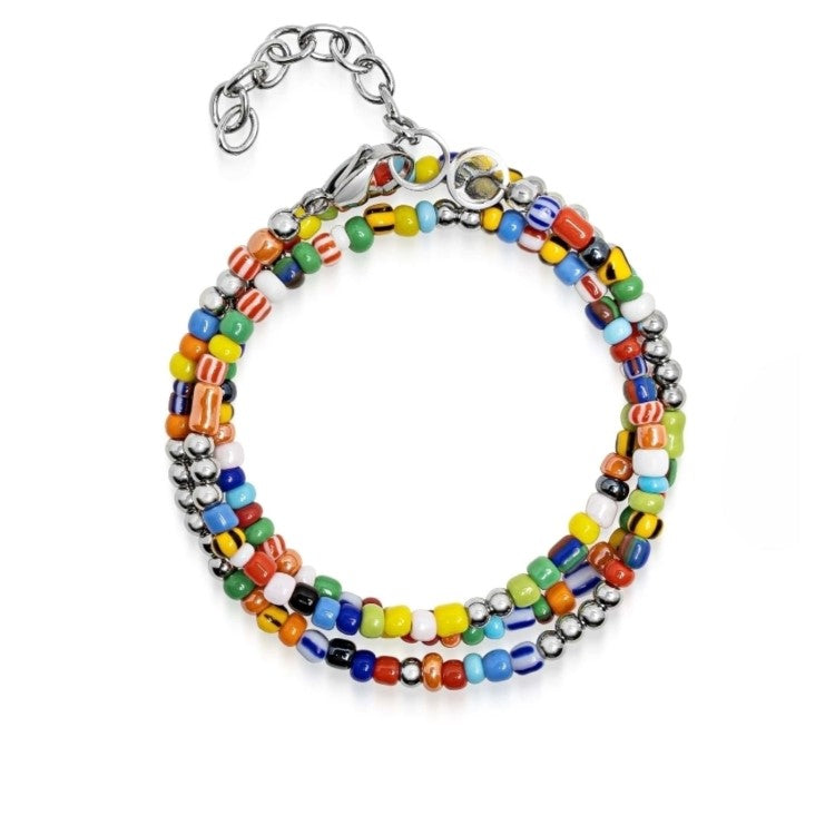 Vintage Multicolor Beaded Wrap Bracelet