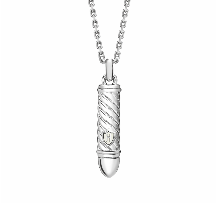 Hoxton London' Men's Sterling Silver Twist Bullet Adjustable Necklace 51cm/20" - 55cm/21.5