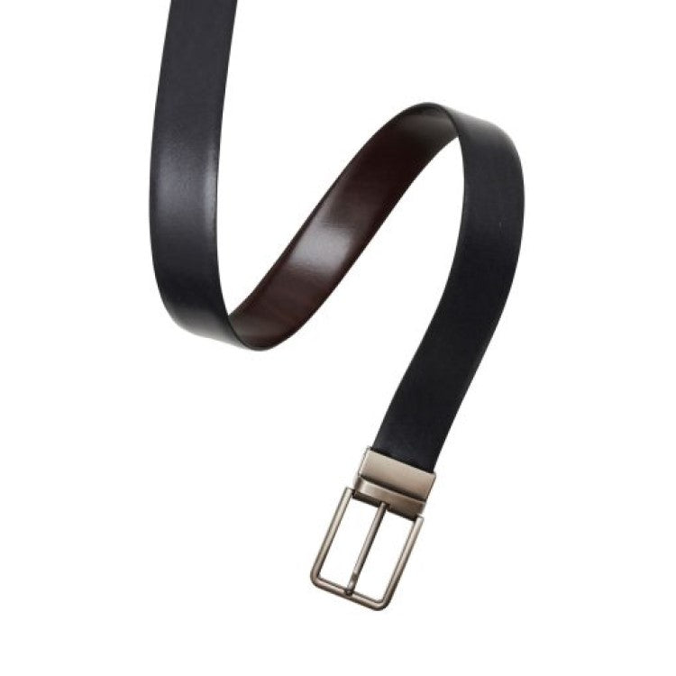 Black and brown carbon patterned leather belt by Cudworth, stylish men's leather belt with textured design.