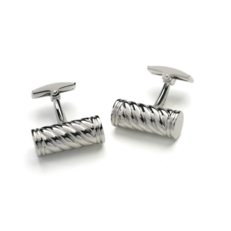Sterling silver twist cufflinks by Hoxton featuring handcrafted elegant design for sophisticated men's accessories.