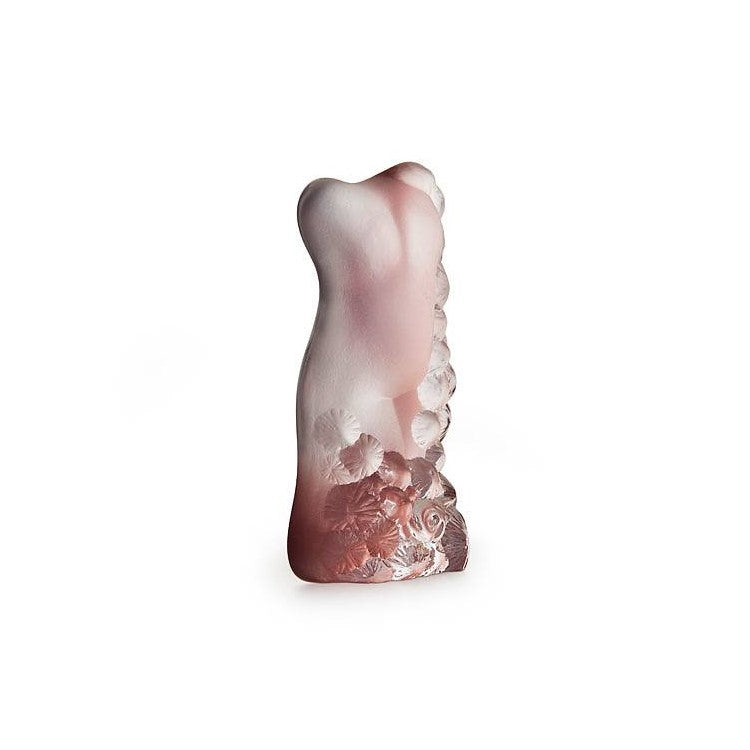 Malera Crystal Sweden pink and clear floral Swedish crystal art figurine with detailed design