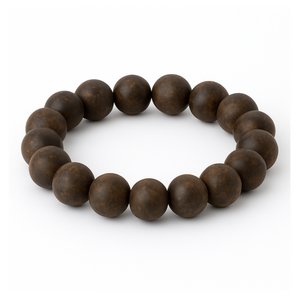 Natural matte bronzite stone beaded bracelet from T.M.J, 17cm, 6mm round beads, stylish and earthy jewelry accessory.